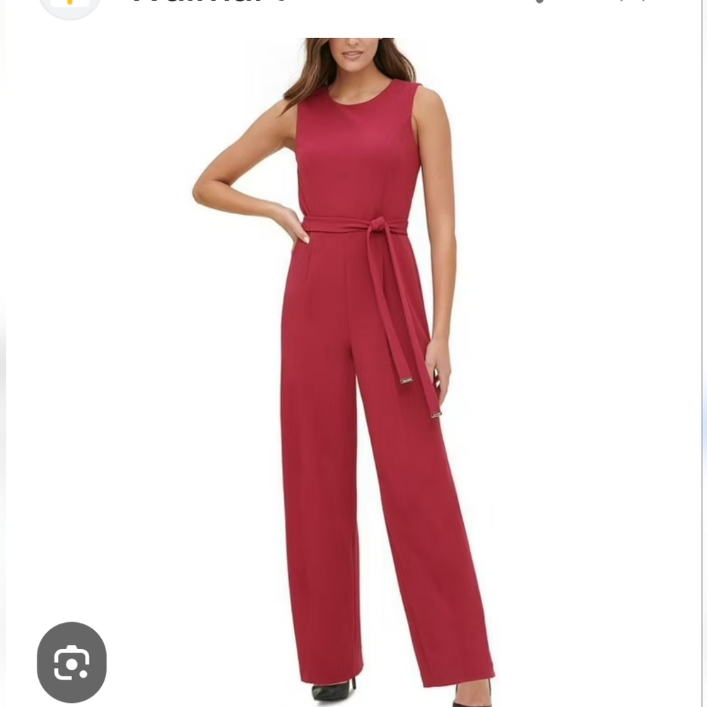 Elegant Burgundy/Wine Sleeveless Tommy Hilfiger Jumpsuit Size 16